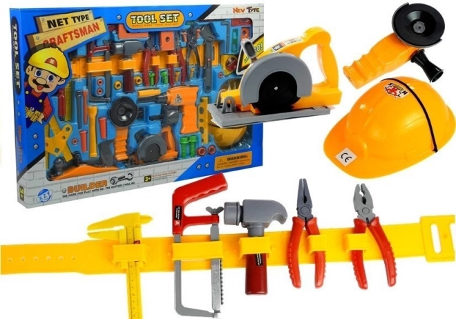 Large tool set for little DIYer, 55 pieces with belt