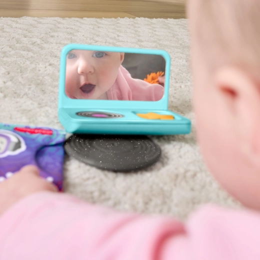Mirror for tummy time and self-recognition