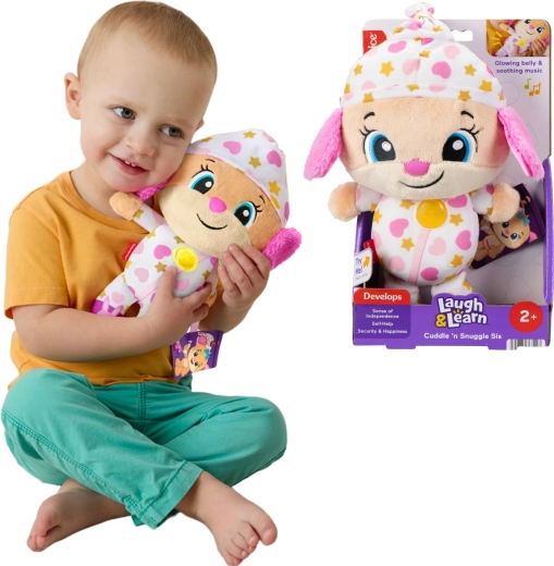 Fisher-Price Laugh & Learn! Interactive Puppy Sister – musical soothing cuddle toy