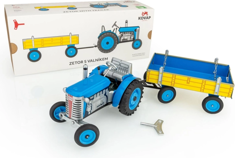 Zetor traktor haagisega, vedrumehhanismiga, metall, 28 cm, KOVAP