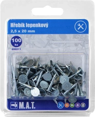 Tõrvapapi naelad 20 × 2,5 mm, tsingitud (100 tk)