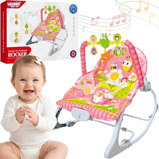 Woopie Baby roosa vibreeriv beebikiik mängukaariga