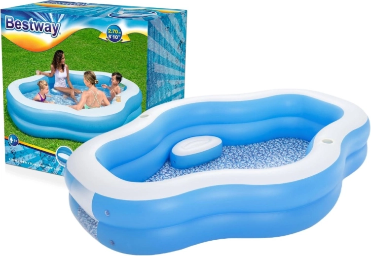 Täispuhutav perebassein aknaga ja istmetega BESTWAY 270 × 198 × 51 cm
