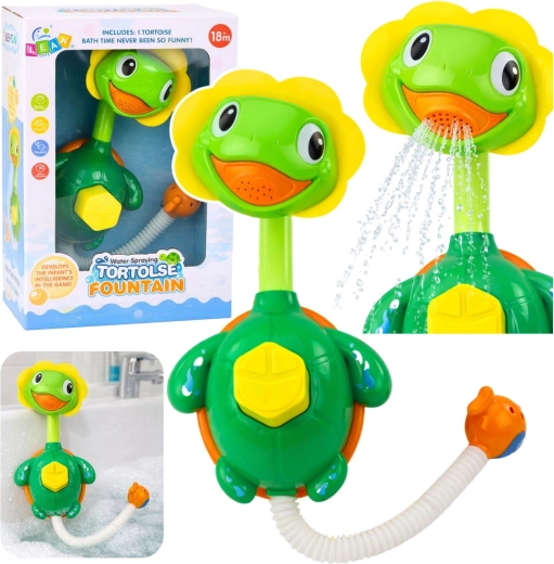 Bath fountain turtle with fish and suction cups