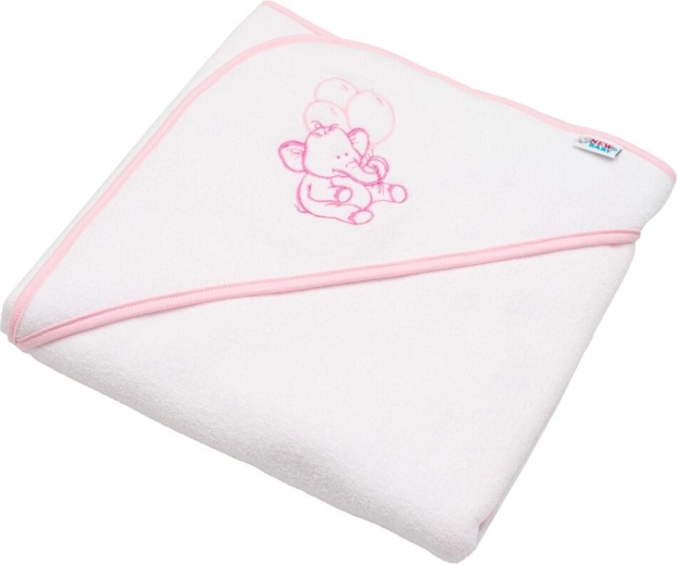 Laste froteerätik kapuutsiga NEW BABY 80 × 80 cm – valge, elevant