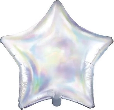 Iridescent star-shaped foil balloon 48 cm