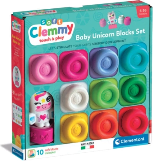 Soft Blocks SOFT CLEMMY 10 pcs + Unicorn Figure