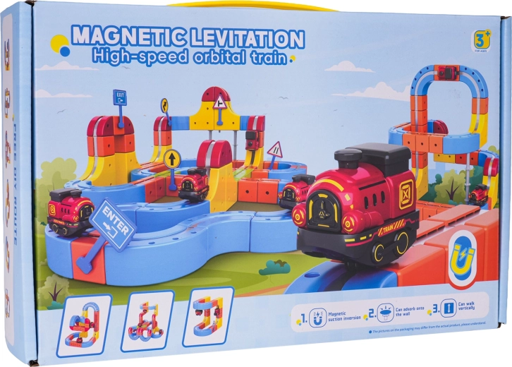 Rechargeable train with battery and suction cups
