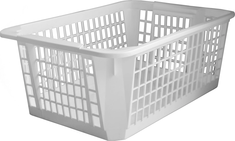 Plastist virnastatav korv 36 × 26 × 14 cm, valge