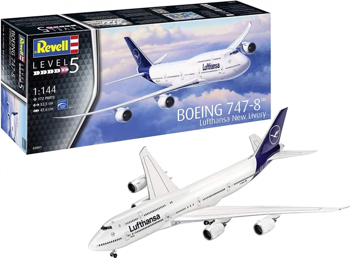 Plastikust lennukimudel Boeing 747-8 Lufthansa