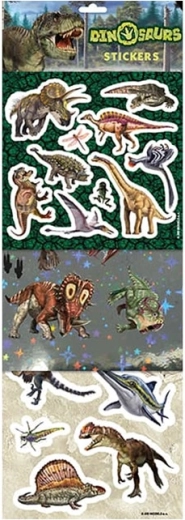 Väikesed dinosauruste kleepsud – paber-, foolium- ja sädelevate kleepsude segu