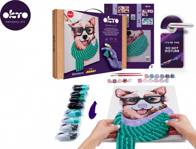 Okto paint by numbers and 3D modeling – Fashion Corgi canvas 30 × 40 cm