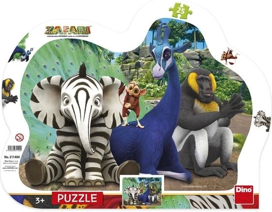 Dino Puzzle Zafari 25 tükki