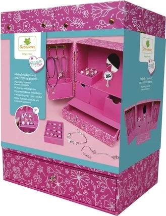 Children's jewelry box with jewelry and organizer