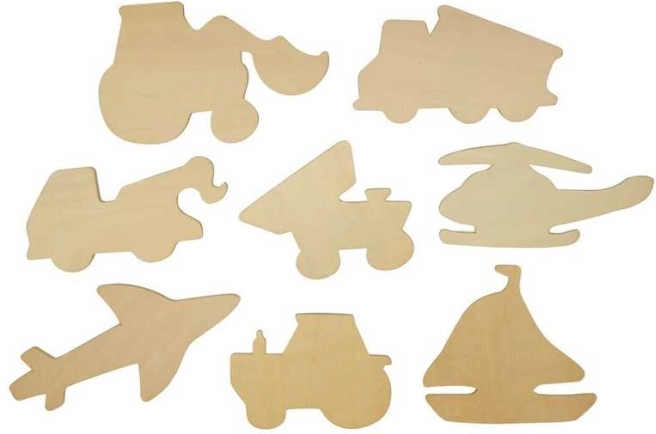 Bigjigs Toys transpordivahendite kontuurjoonistamise šabloonid