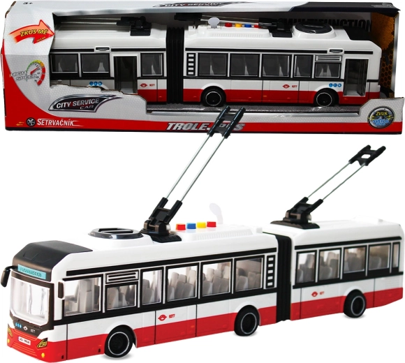 Linnaliigendtrollibuss 1:16 hoorattaga ja helidega – punane