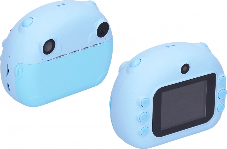 Kids’ digital camera with printer – blue, 12 MP and Full HD video