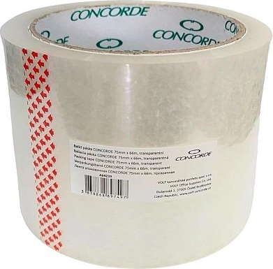 Pakkelint CONCORDE 75 mm × 66 m, läbipaistev