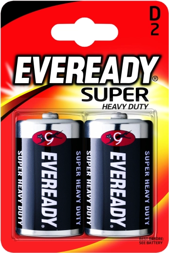 D (R20) patareid 1,5 V tsinkkloriid, 2 tk – ENERGIZER Eveready Super Heavy Duty