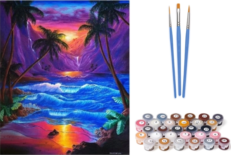 Norimpex Paint by Numbers Exotic Sunset 40 × 50 cm