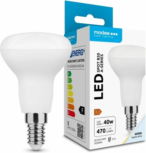 Modee LED-pirn R50 E14 4,9 W külm valge 470 lm 110°