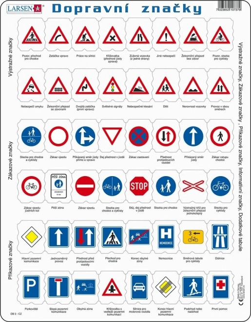 LARSEN educational puzzle Traffic signs 48 pieces