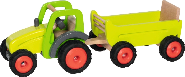 Puidust traktor haagisega Goki Premium