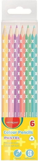 Kolmnurksed pastellpliiatsid Keyroad, komplekt 6 värvi