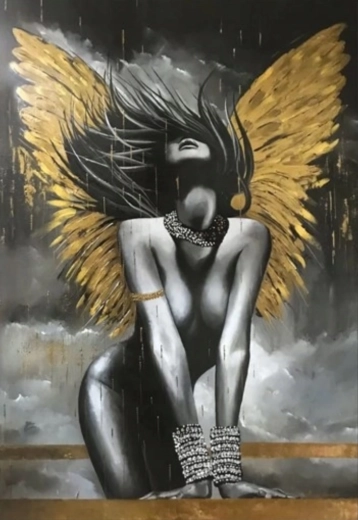 Norimpex teemantmaal "Daam kuldsete tiibadega" 30 × 40 cm