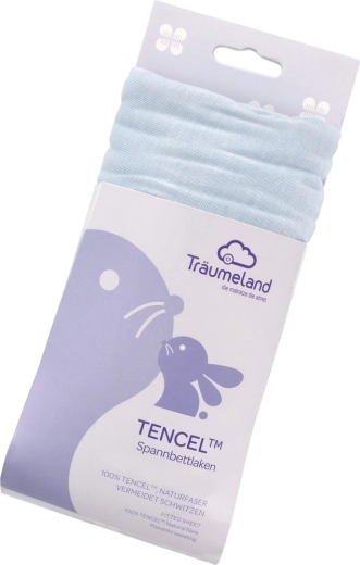 Träumeland Tencel uni kummiga voodilina, helesinine