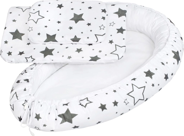 Luksuslik beebipesa tekiga NEW BABY hallid tähed