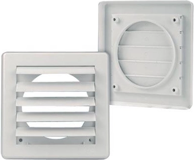 Gravity ventilation grille 150 × 150 / 100 mm white
