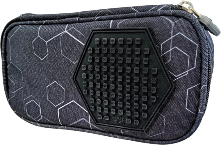 Pixie Crew student pencil case black Hexa with pixels