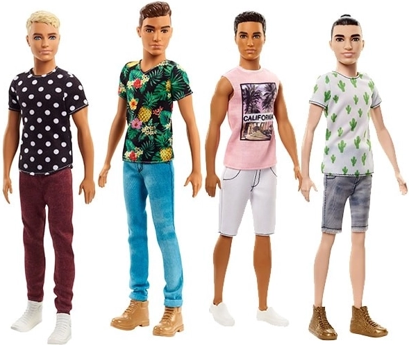 Barbie Fashionistas Ken in a blue T-shirt with cacti