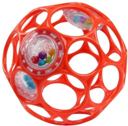 Oball kõristiga pall Rattle 10 cm oranž
