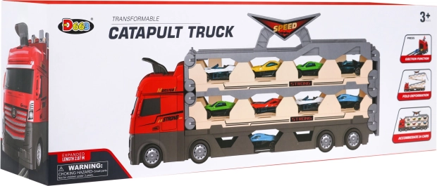 3 ühes komplekt – veoauto platvormi ja autode katapuldiga, 3+