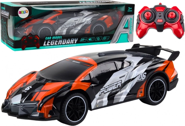 RC sportauto 1:10 halli‑oranž, kuni 25 km/h