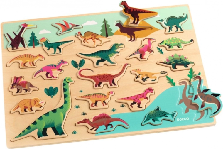 Djeco puidust dinosauruste pusle