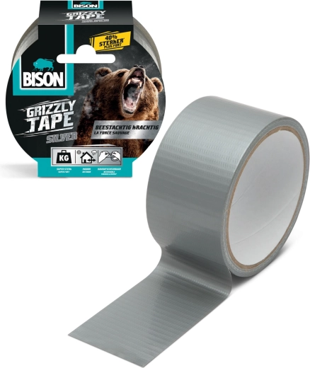 Grizzly Extra Strong Reinforced Duct Tape, Gray, 10 m