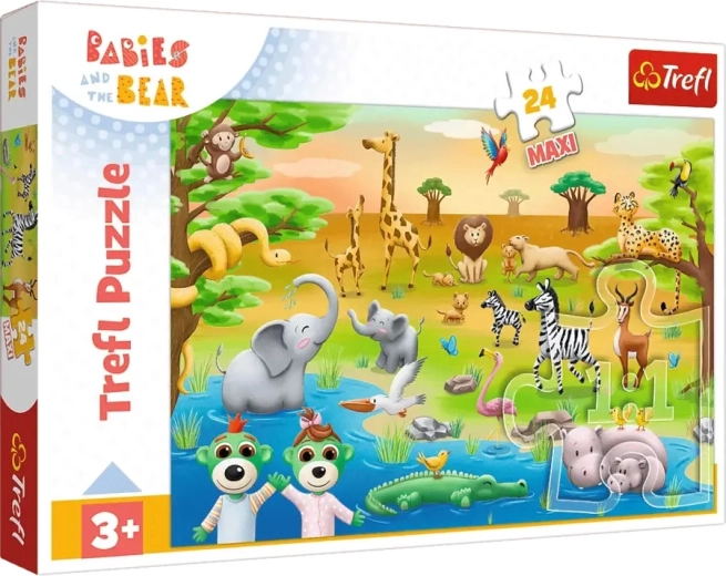 Trefl Maxi puzzle 24 pieces – BOBASKI AND THE BEAR with animals