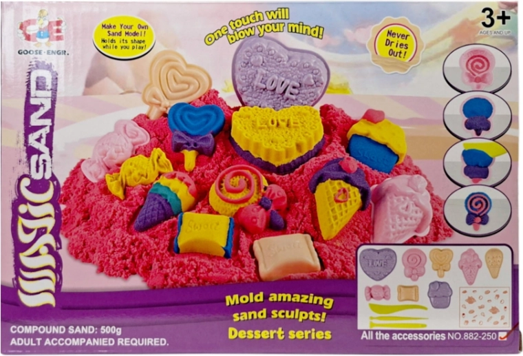 Kinetic sand with dessert mold set