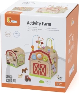 Puidust mängukuubik tegevustega – farm