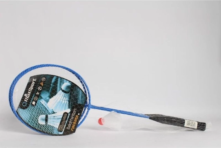 MaxSport badminton set with 2 rackets and shuttlecock