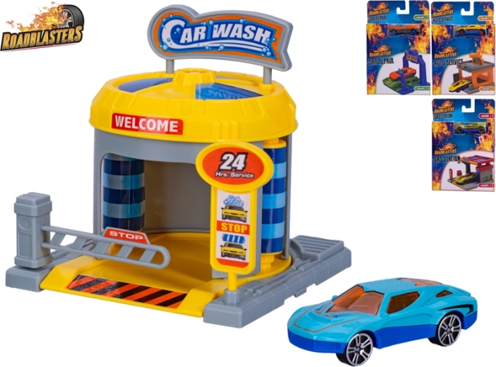 Roadblasters auto workshop with car – play set for kids 1:64