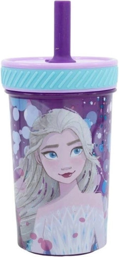 Stor turvaline laste joogitops kõrrega Disney Frozen 370 ml
