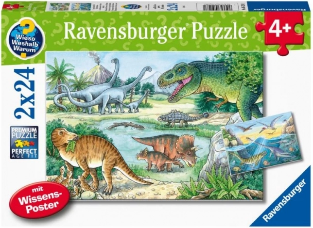 Pusle Dinosauruste maailm 2x24 tükki ettevõttelt Ravensburger