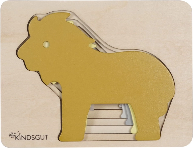 Kindsgut puidust pusle lõvi - 1 tk