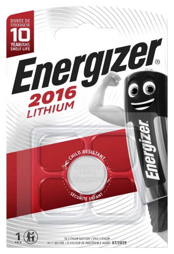 Liitium-nööppatarei ENERGIZER CR2016 3 V 100 mAh