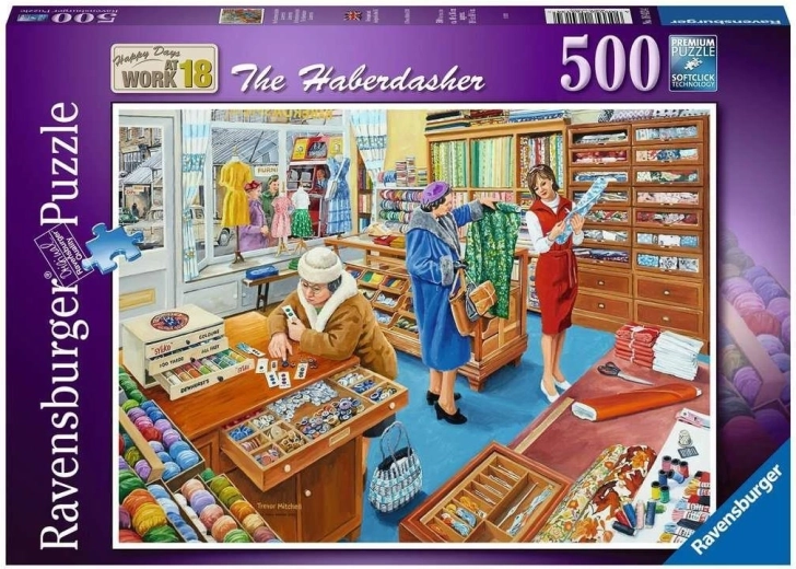 Ravensburger Puzzle Happy Days at Work: Haberdashery, 500 Pieces