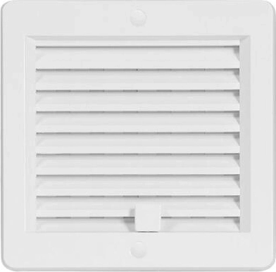 Ventilation grille with louvers 150 × 150 mm white